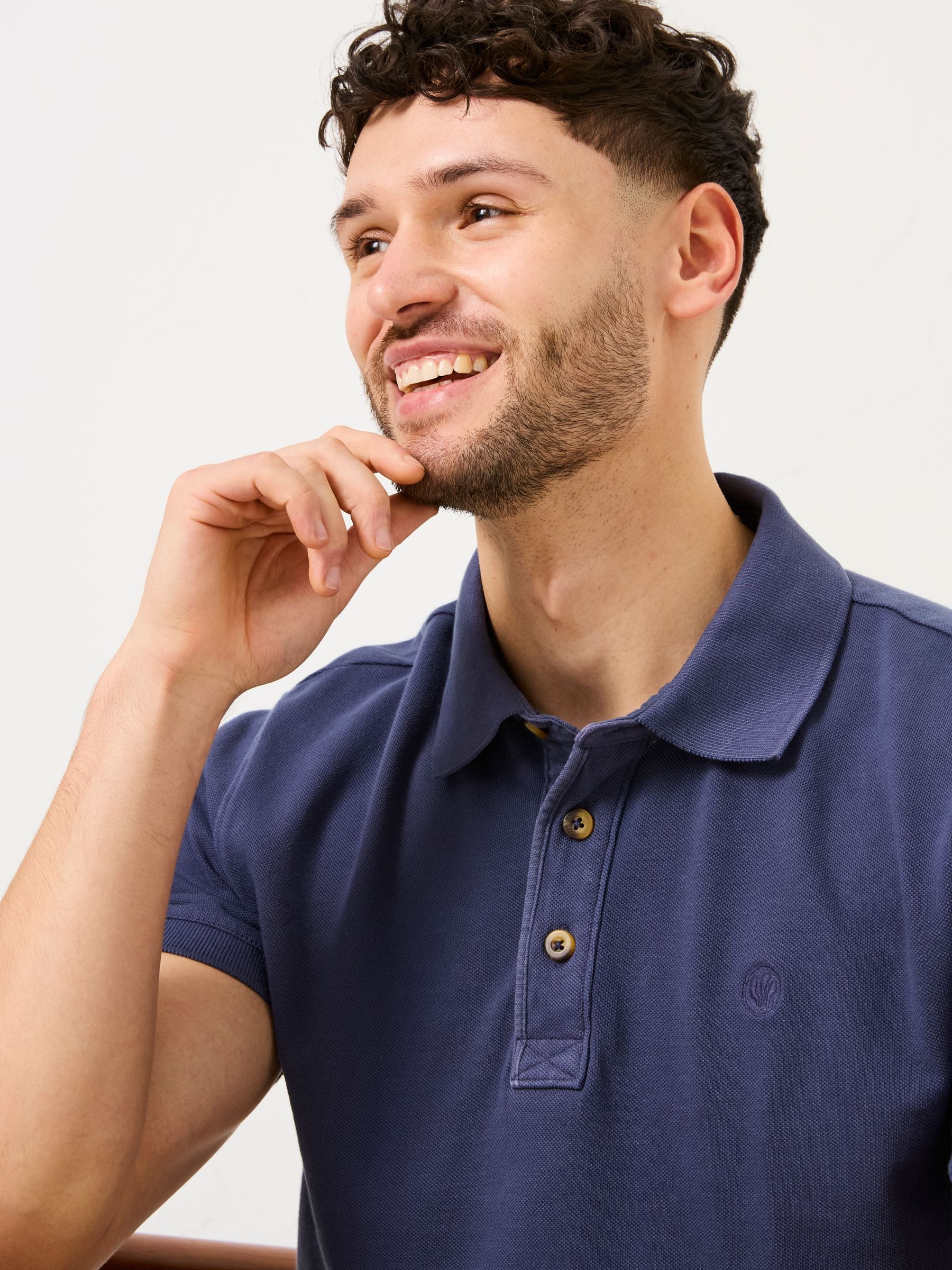 Blue Denim Pique Polo