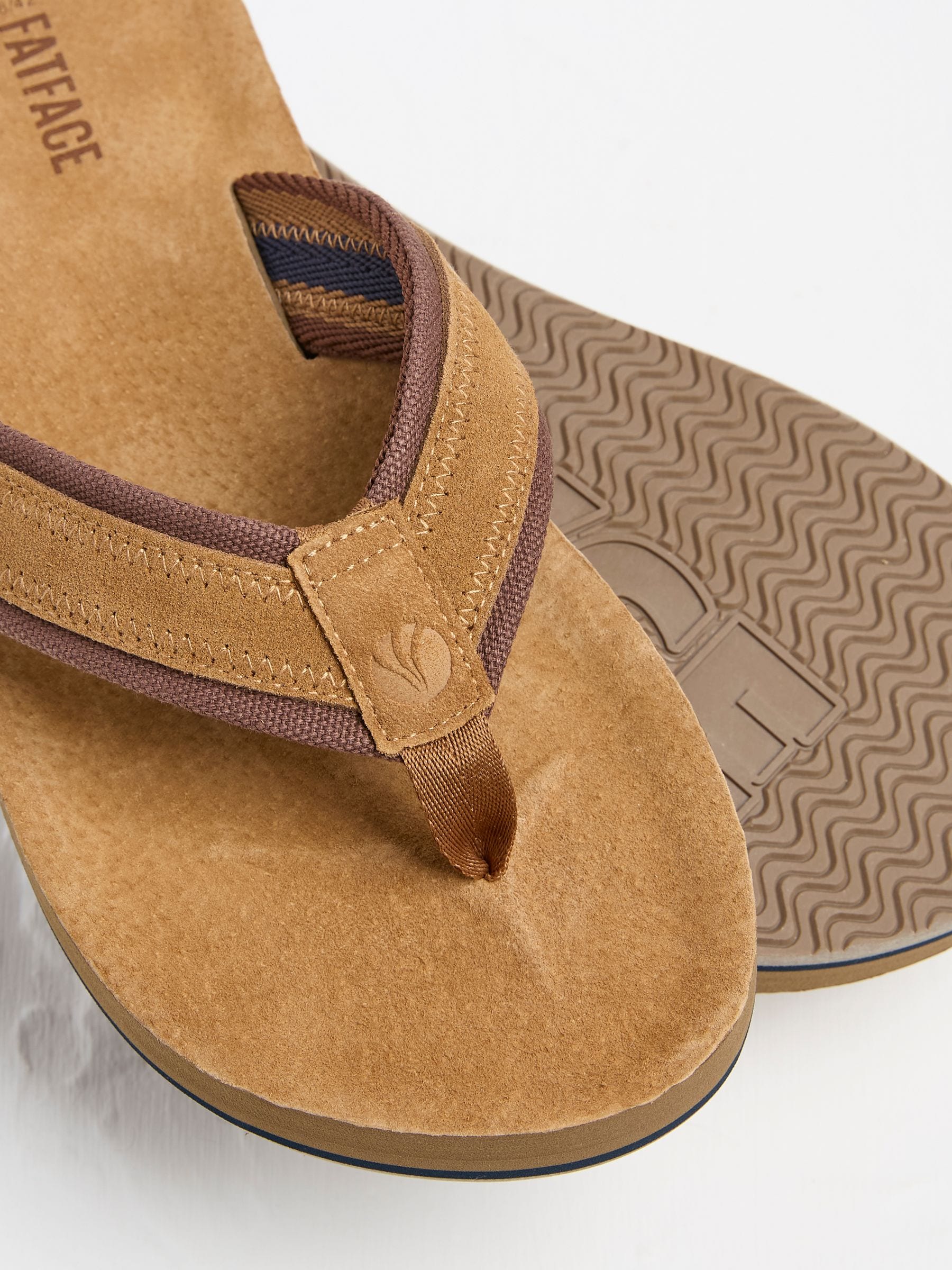 Burcott Tan Brown Flip Flops