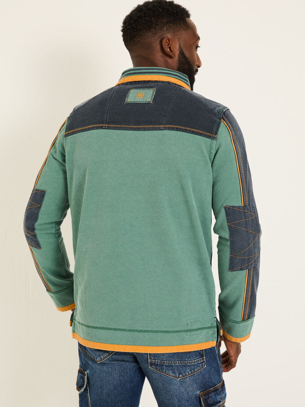 Light Teal 100% Cotton Airlie Panel Quarter Zip Sweat Top