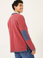 Red 100% Cotton Airlie Panel Quarter Zip Sweat Top