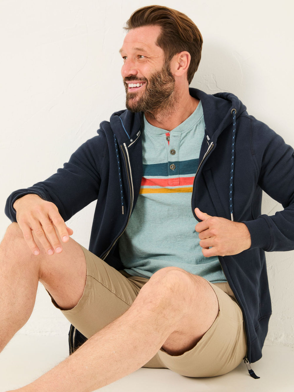 Brooke Navy Blue Zip Through Hoodie