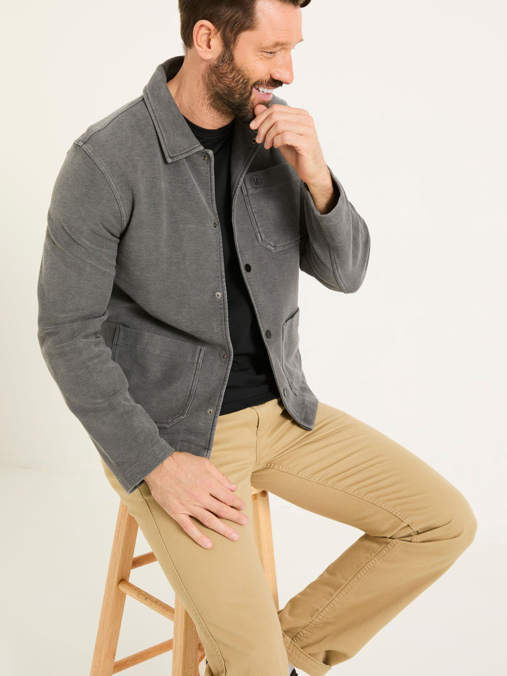 Lowe Grey Lowe Loop Back Light Weight Jacket