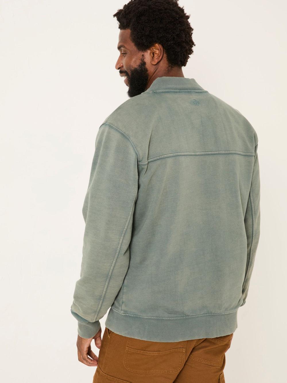 Light Teal Sweat Bomber Jacket