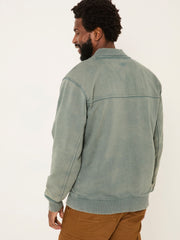 Light Teal Sweat Bomber Jacket