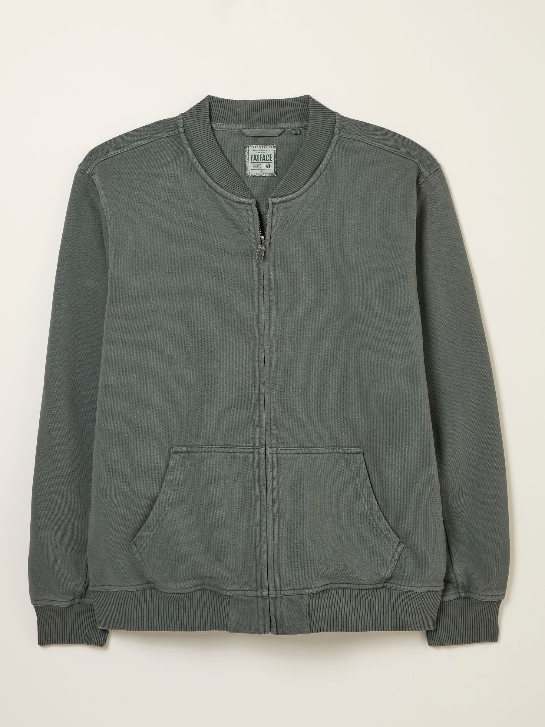 Light Teal Sweat Bomber Jacket