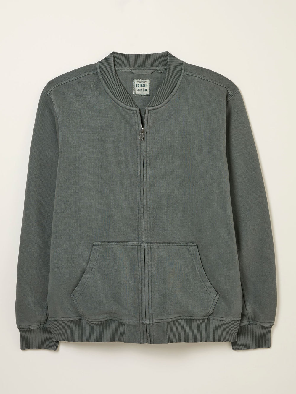 Light Teal Sweat Bomber Jacket