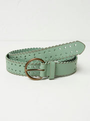 Green Haze Scalloped Jean Leather Belt