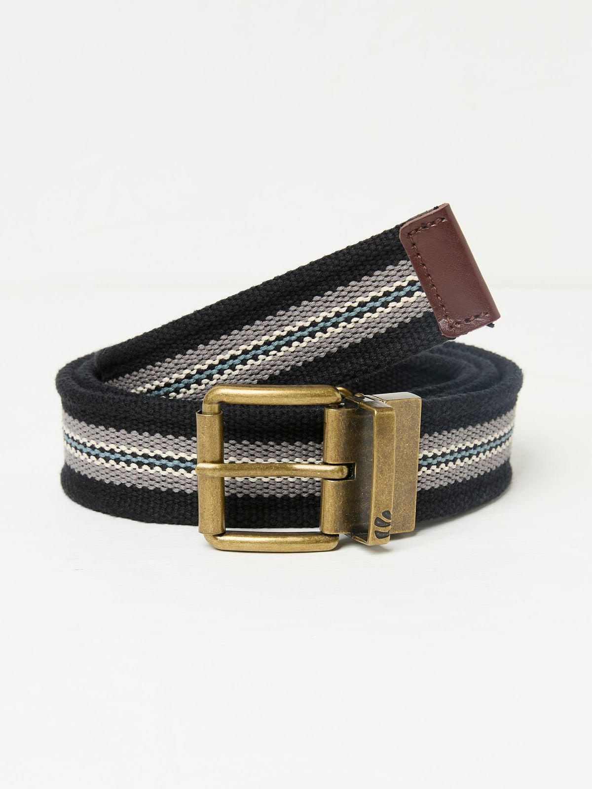 Washed Black Reversible Webbing Belt