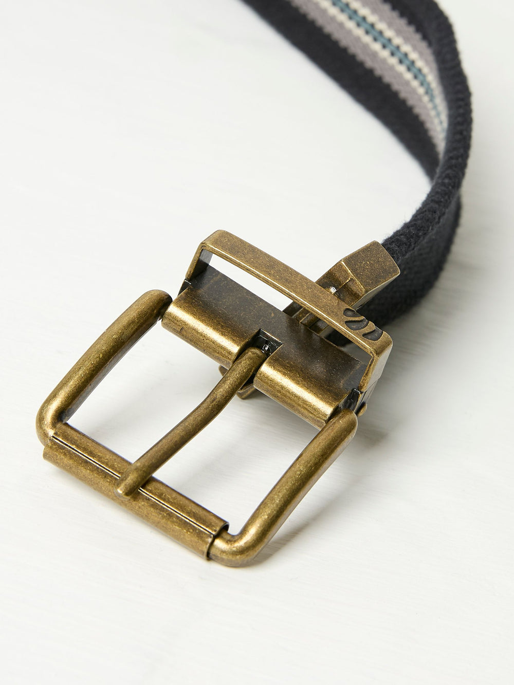 Washed Black Reversible Webbing Belt