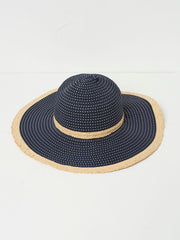 Navy Ribbon Floppy Sun Hat