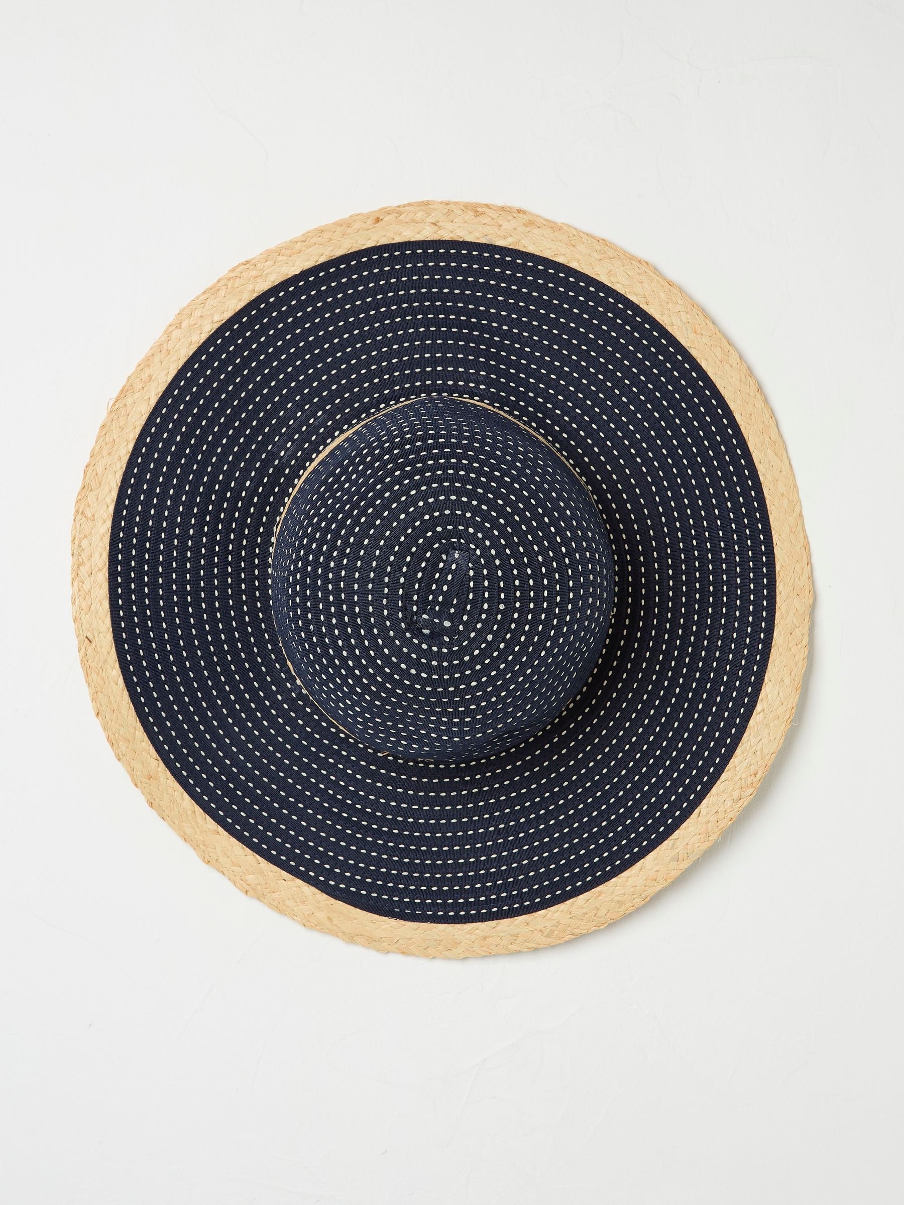 Navy Ribbon Floppy Sun Hat