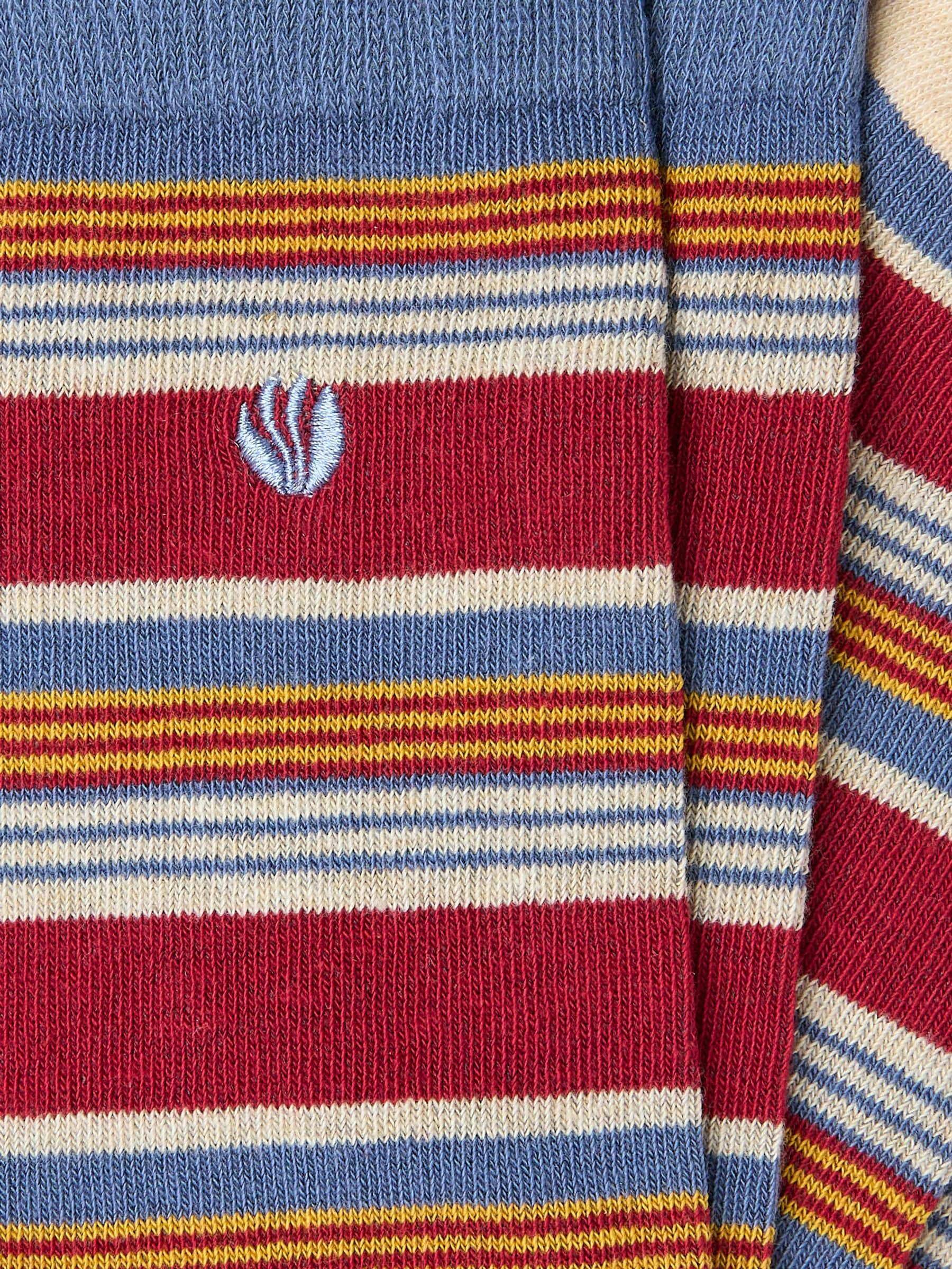 Blue & Red Men's Striped Socks