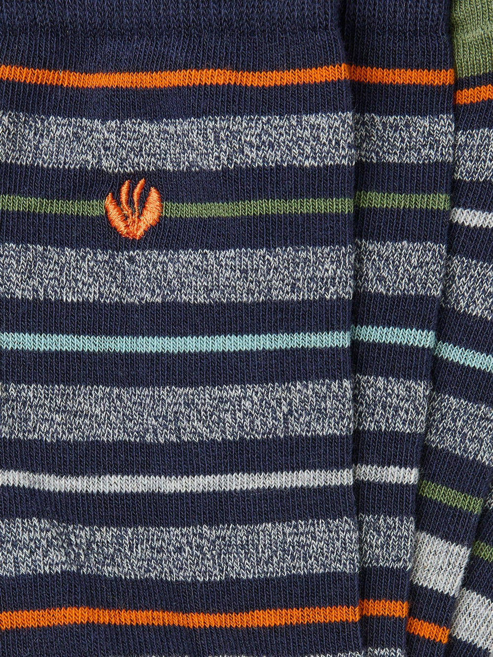 Navy Blue & Grey Men's Striped Socks