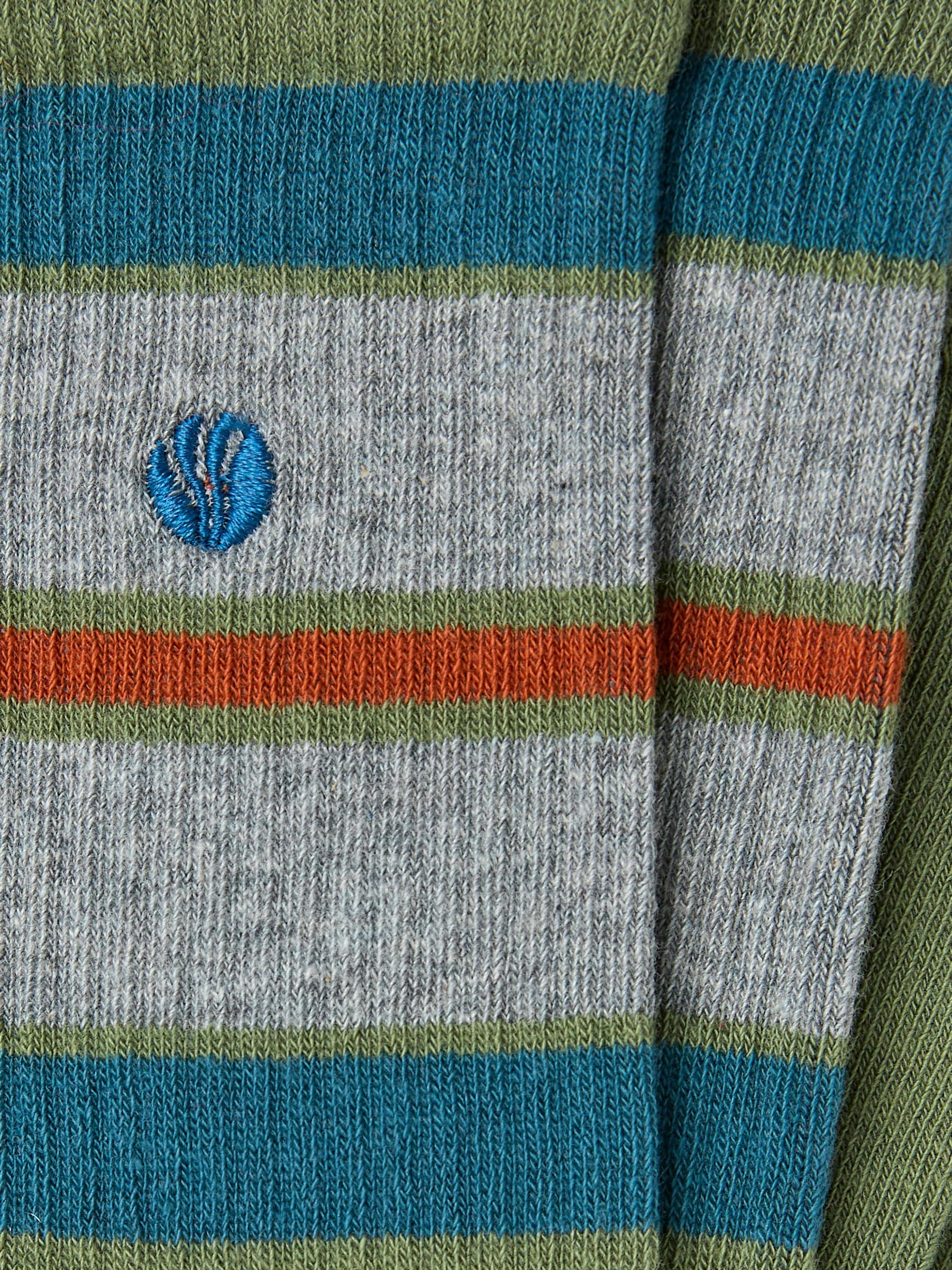 Green Men's Striped Ribbed Socks