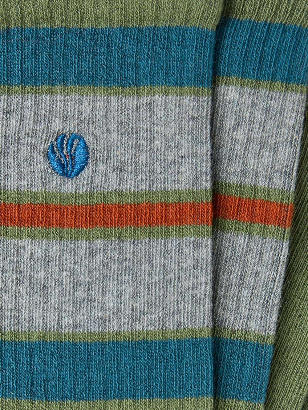 Green Men's Striped Ribbed Socks