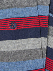 Grey & Blue Stripe Men's Striped Socks