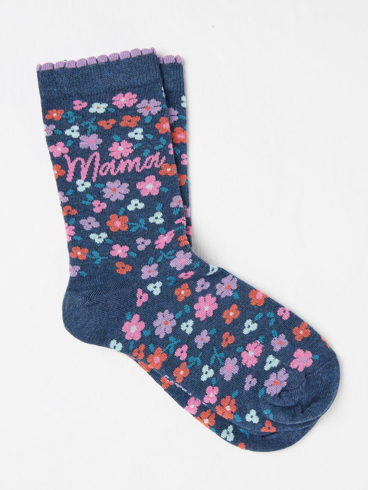 Navy Blue Floral Mama Women's Socks