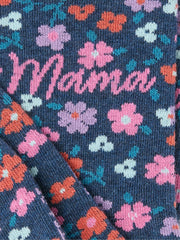 Navy Blue Floral Mama Women's Socks