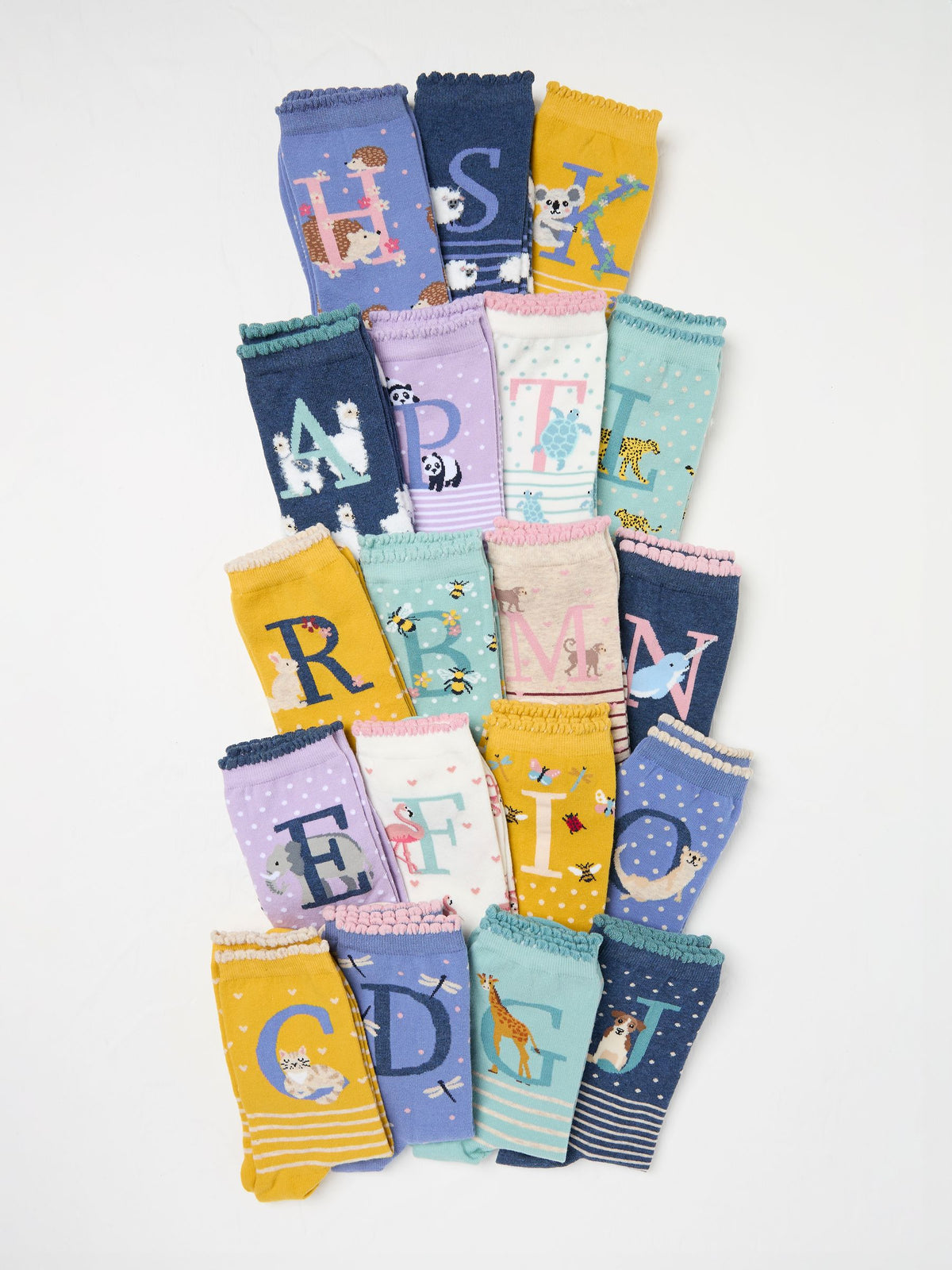 Multicolour Alphabet Socks