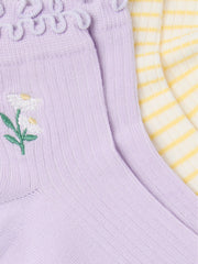 Purple Daisy 2 Pack Women's Ankle Socks