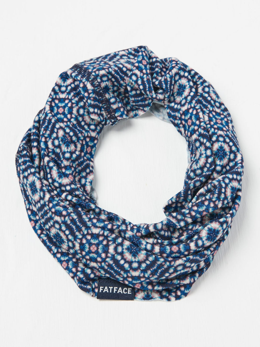 Navy Geometric Print Multi Use Snood