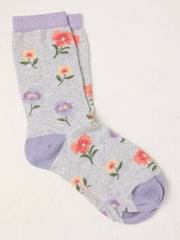 Grey Pansy Socks