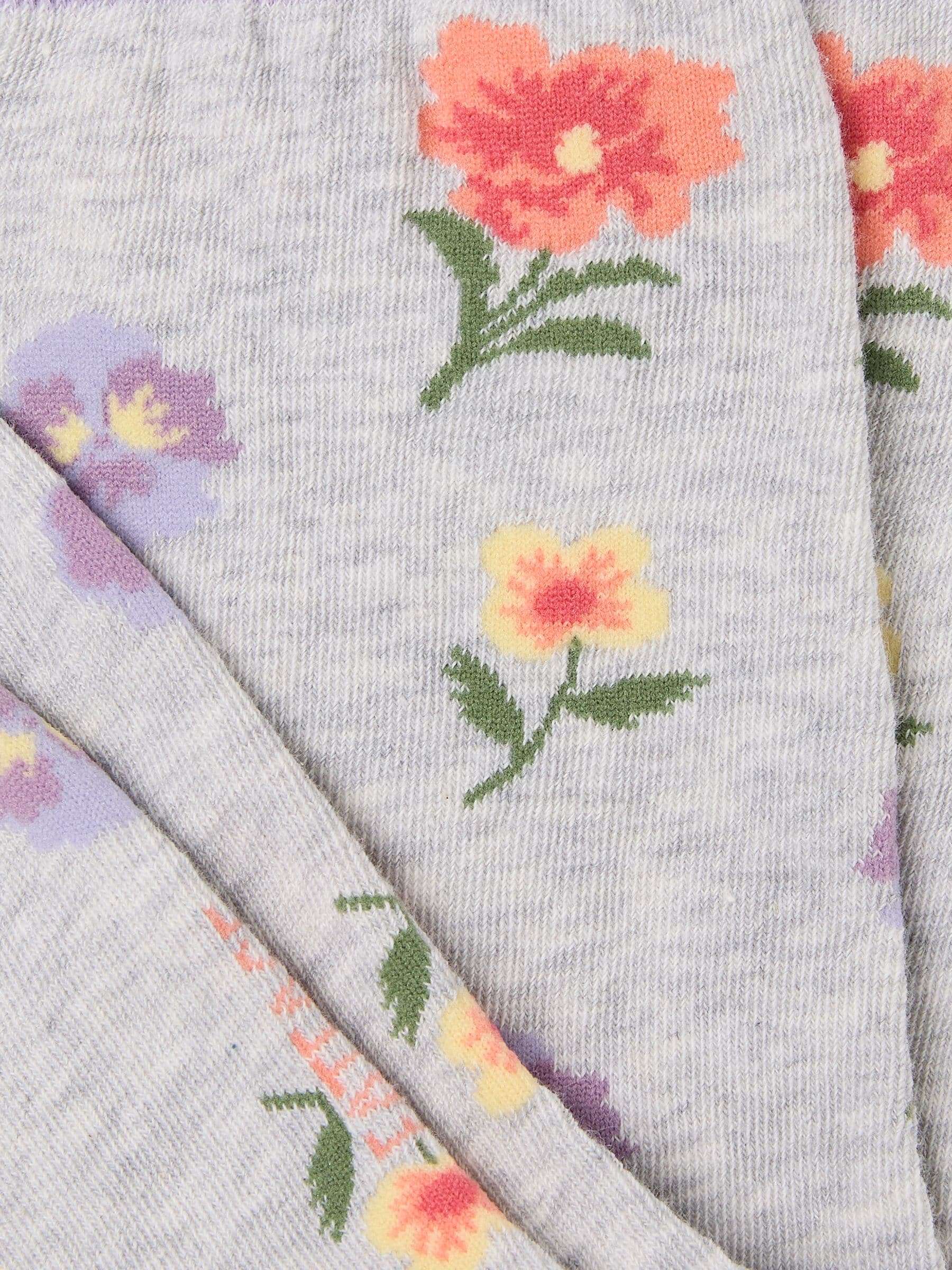 Grey Pansy Socks