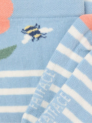 Blue Floral Bee Socks