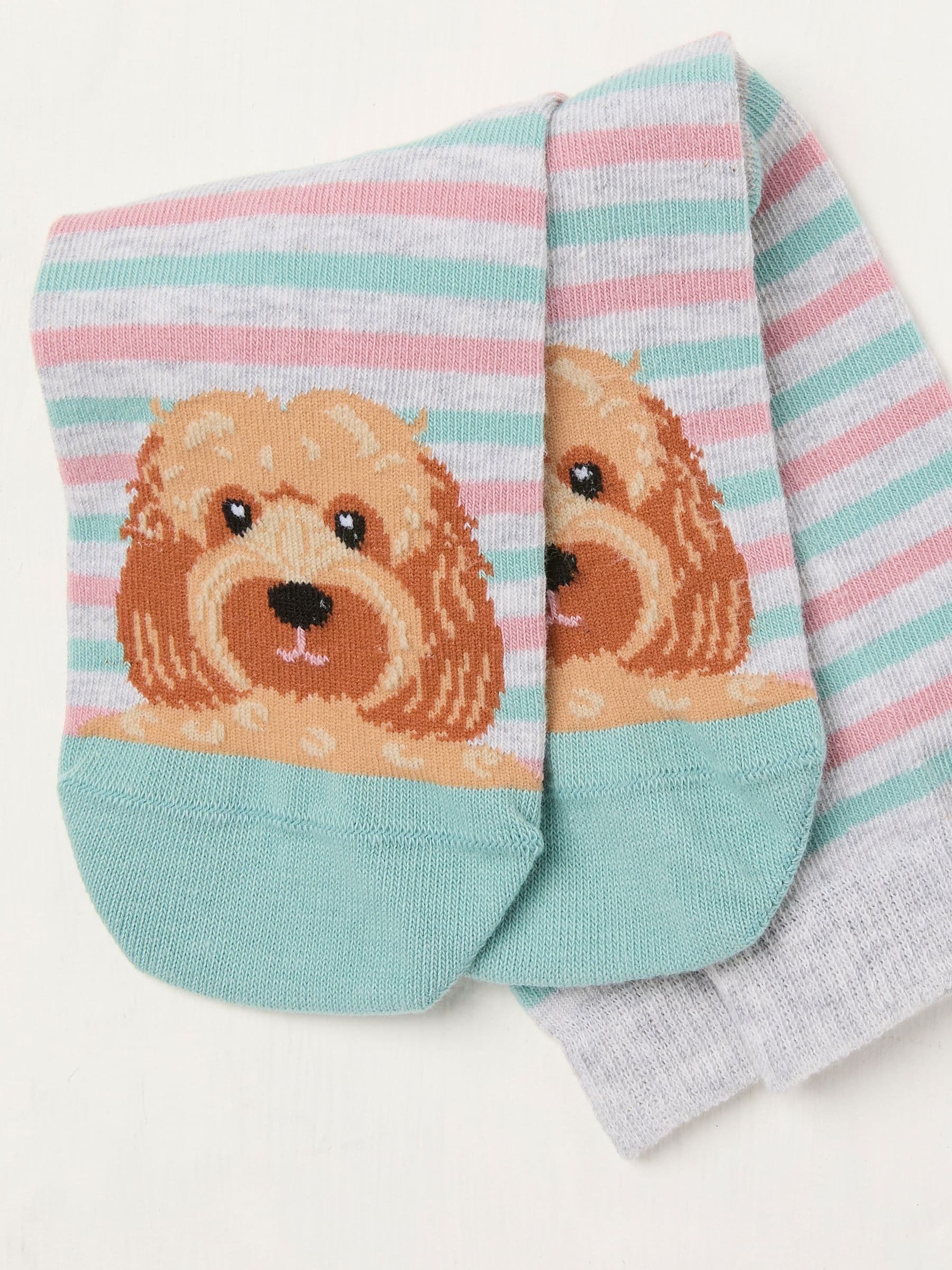 Grey Dog Toe Socks