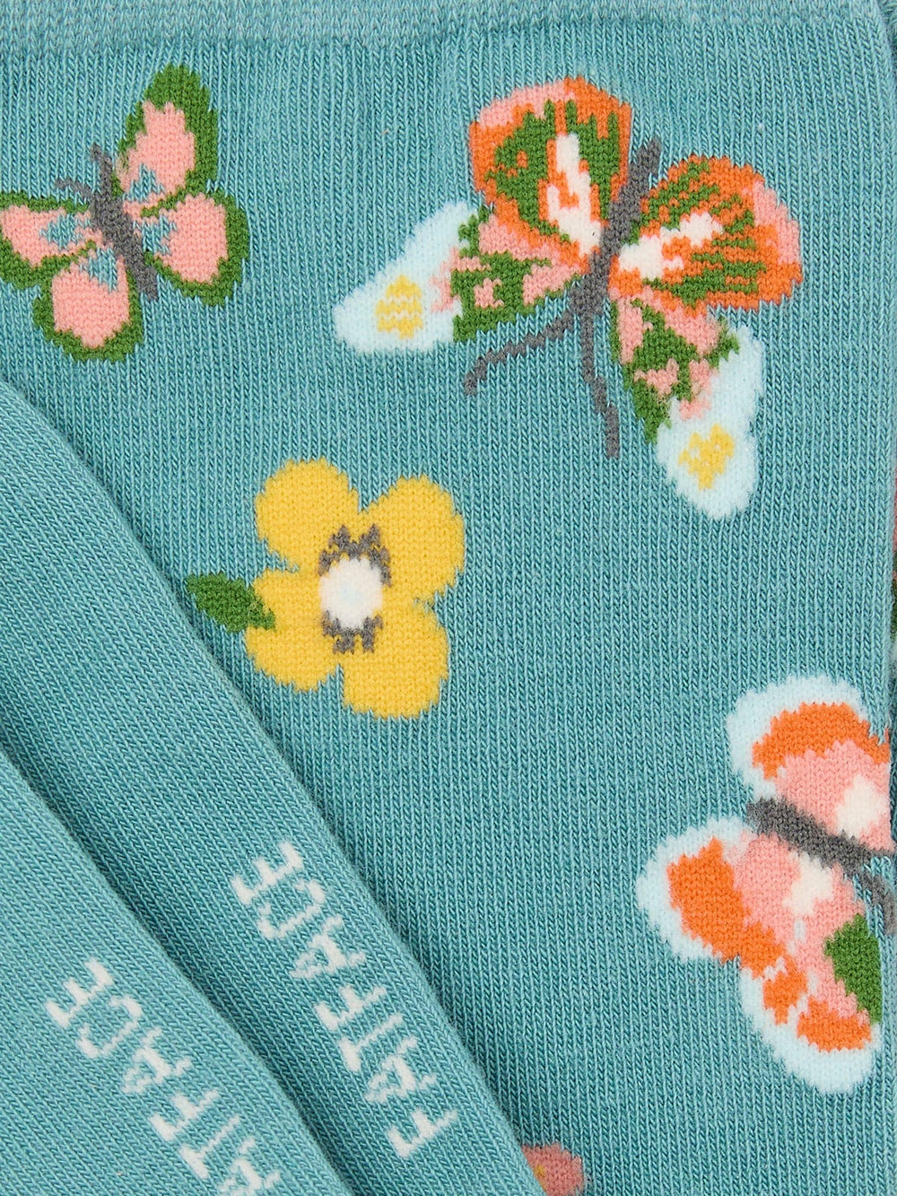 Teal Blue Butterfly Socks