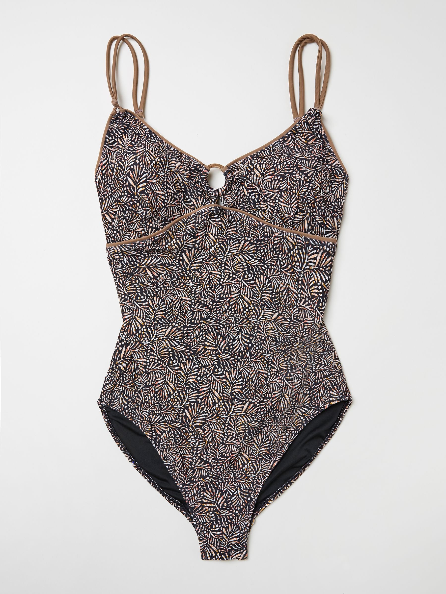 Harlyn Black Leaf Dot Swimsuit