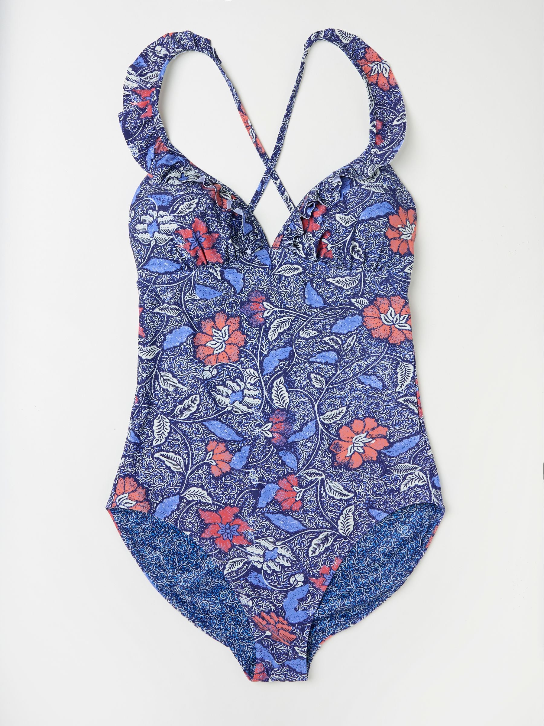 Fleur Dark Blue Damask Paisley Swimsuit