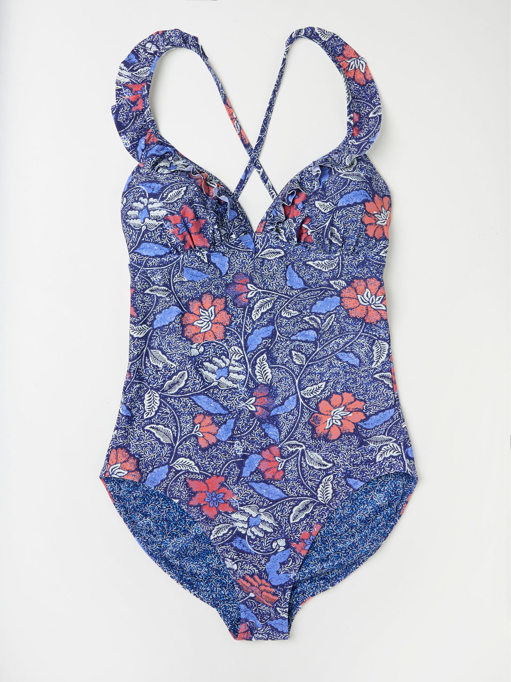 Fleur Dark Blue Damask Paisley Swimsuit