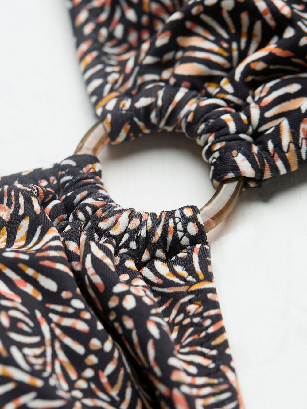 Raya Black Leaf Dot Bikini Top