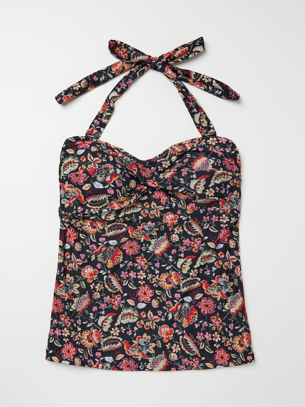 Zuri Historical Black Floral Tankini Top