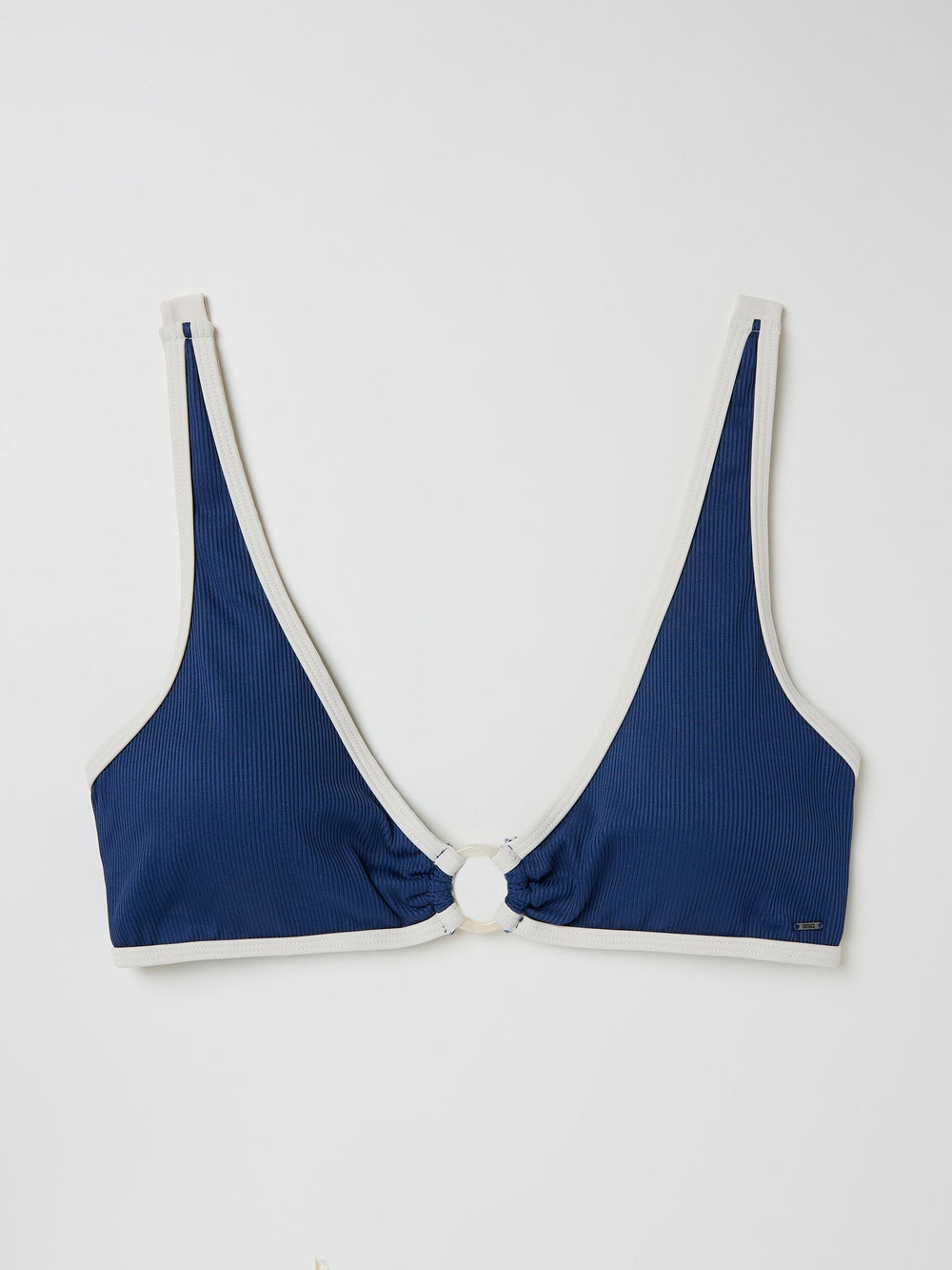 Hele Dark Vintage Blue Textured Bikini Top