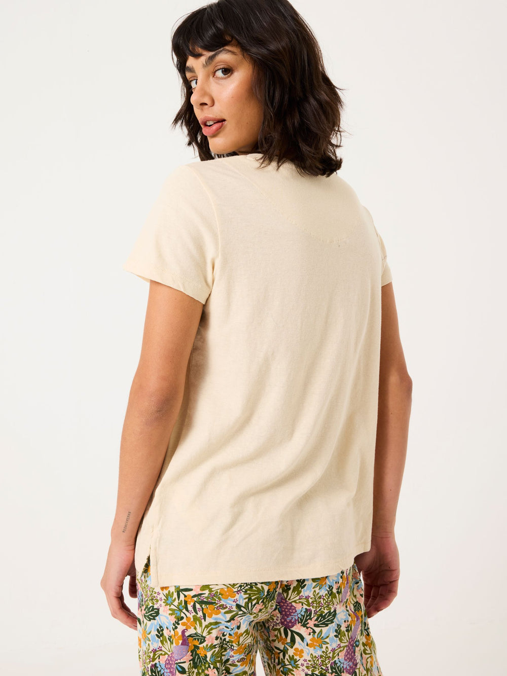 Natural Peacock Linen Blend T-Shirt