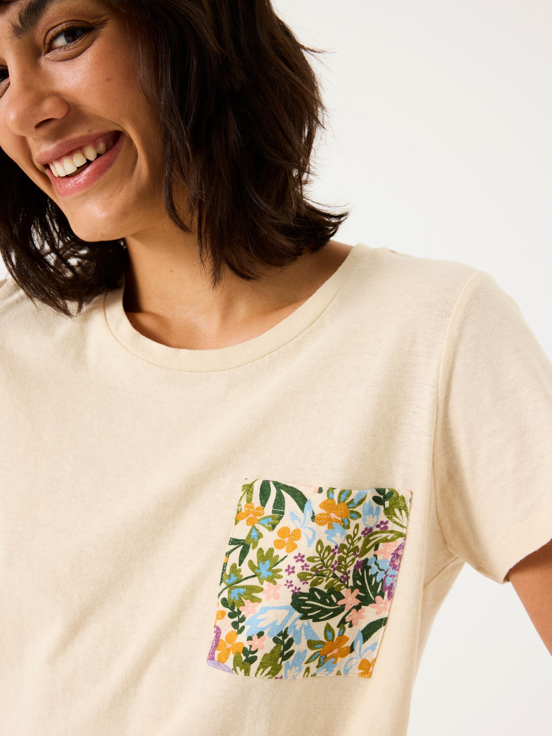 Natural Peacock Linen Blend T-Shirt