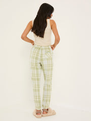 Cora Green 100% Cotton Check Pyjama Bottoms