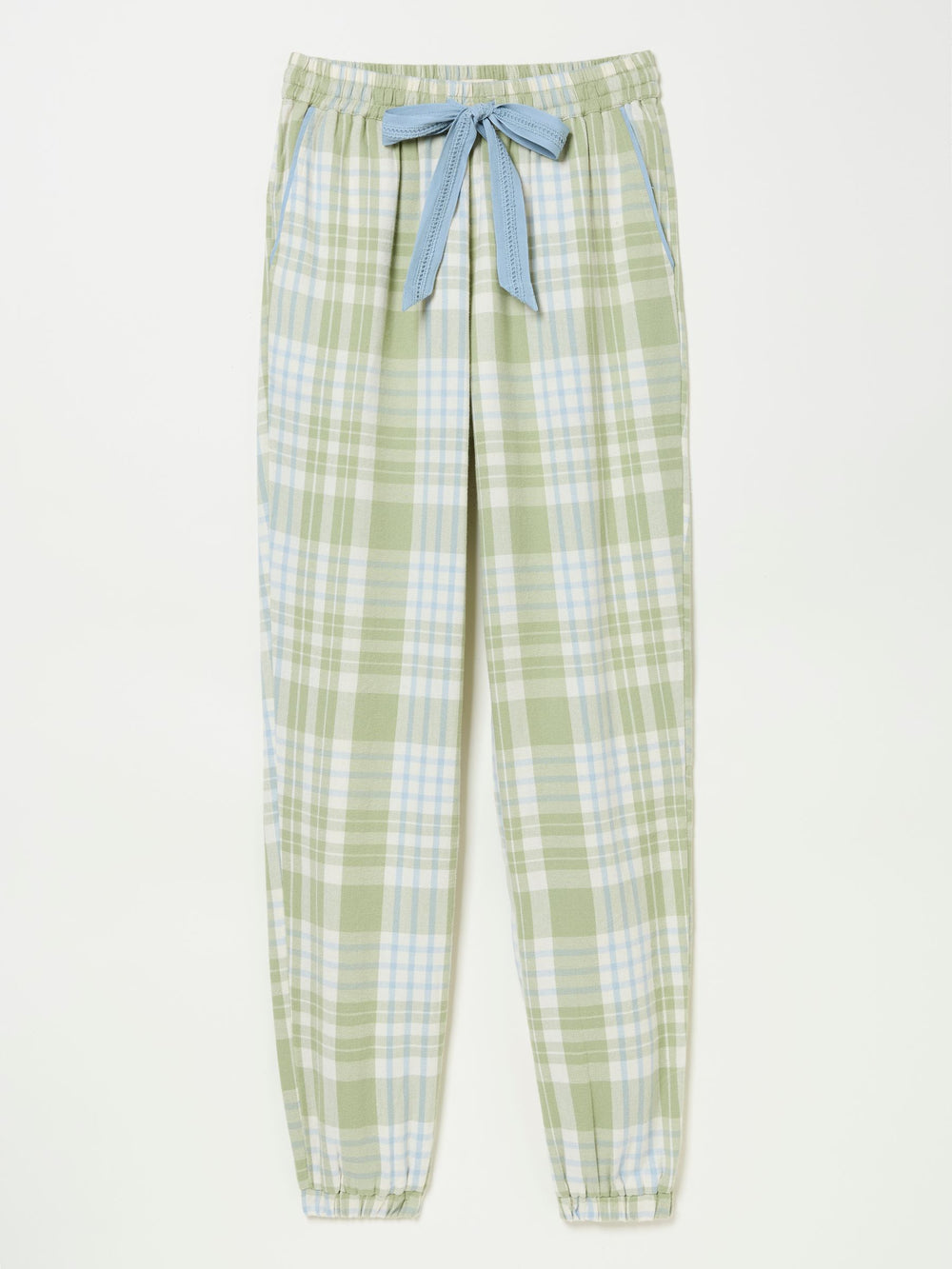 Cora Green 100% Cotton Check Pyjama Bottoms