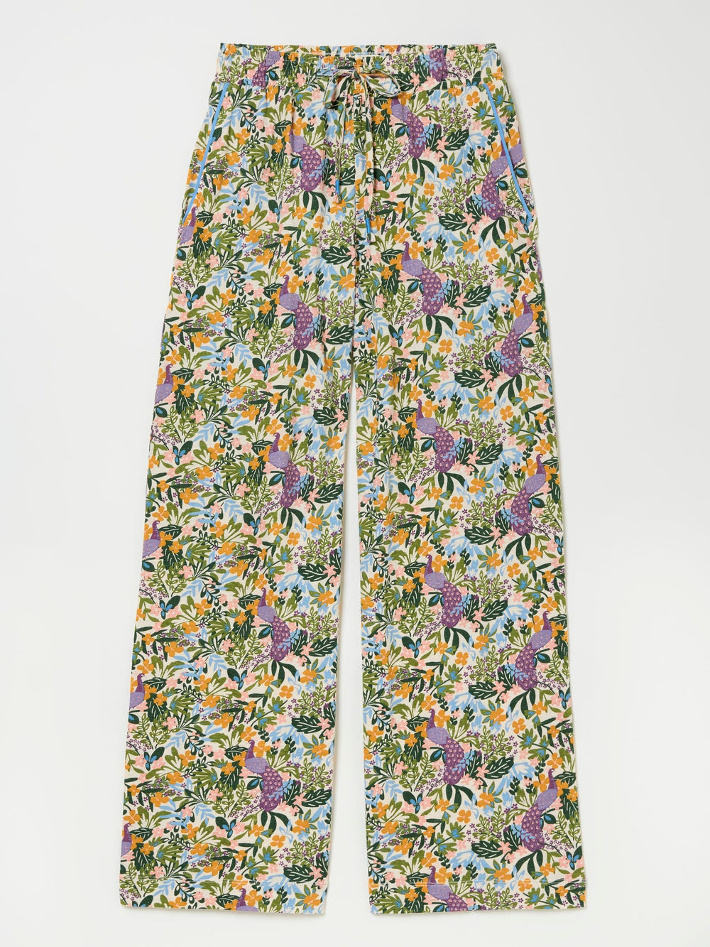 Lola Multi Peacock Linen Blend Pyjama Bottoms