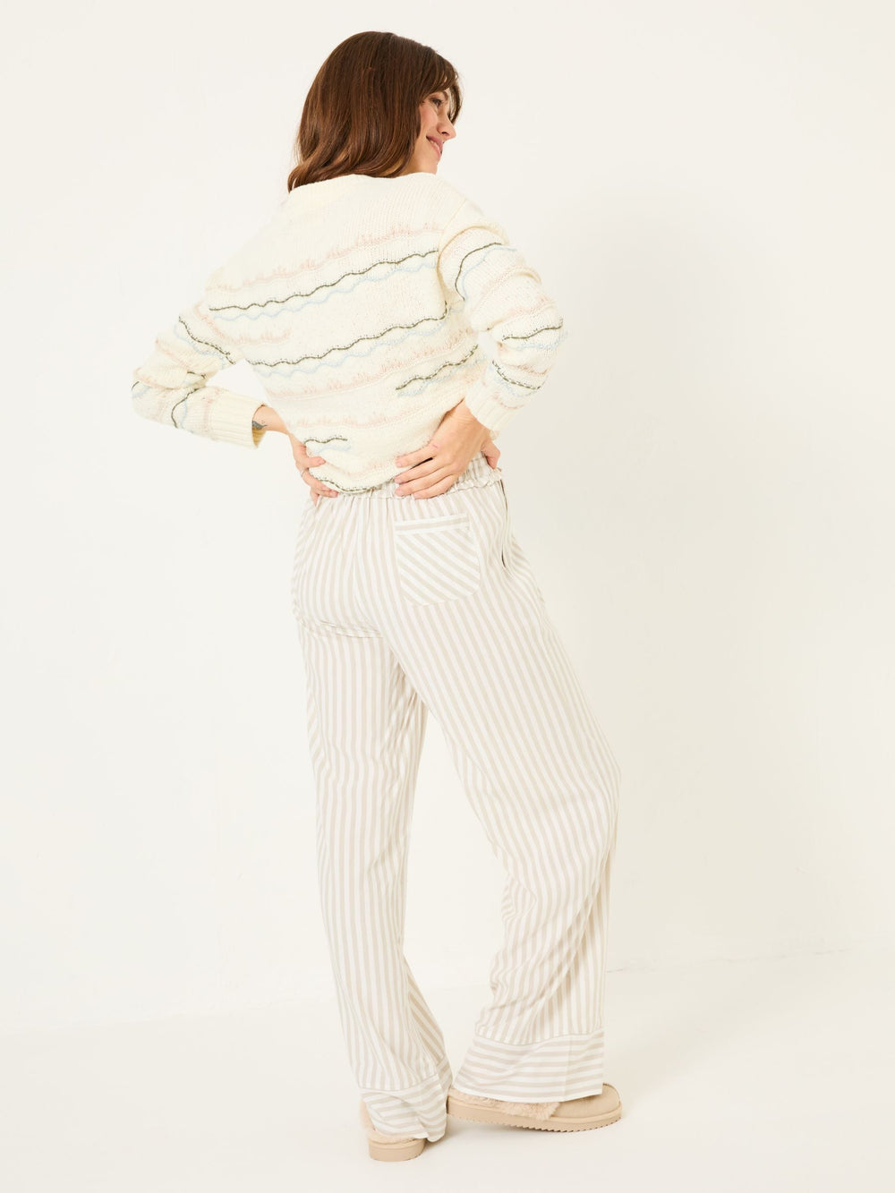 Lola Natural Stripe Pyjama Bottoms