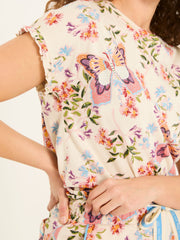 Multi Butterfly Pyjama Shorts Set