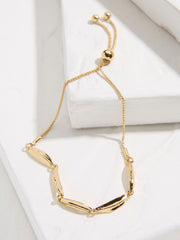 Gold Tone Hammered Oval Bracelet