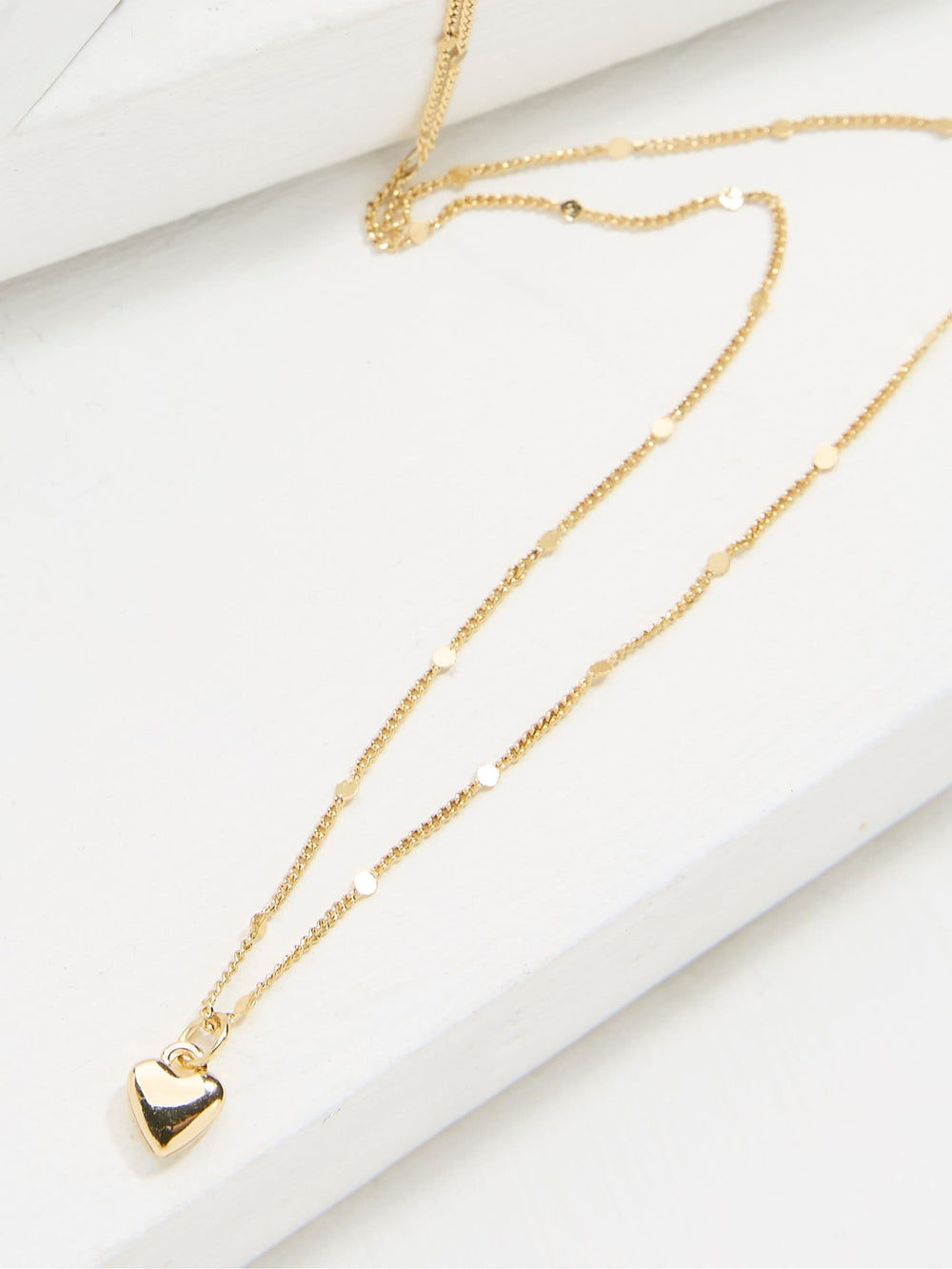 Gold Tone Heart Pendant Necklace
