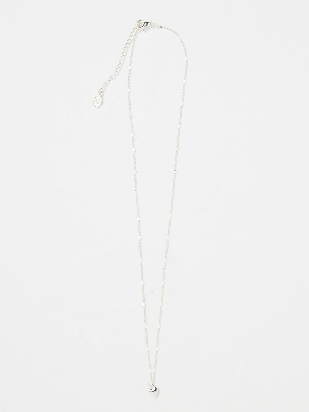 Silver Tone Heart Pendant Necklace