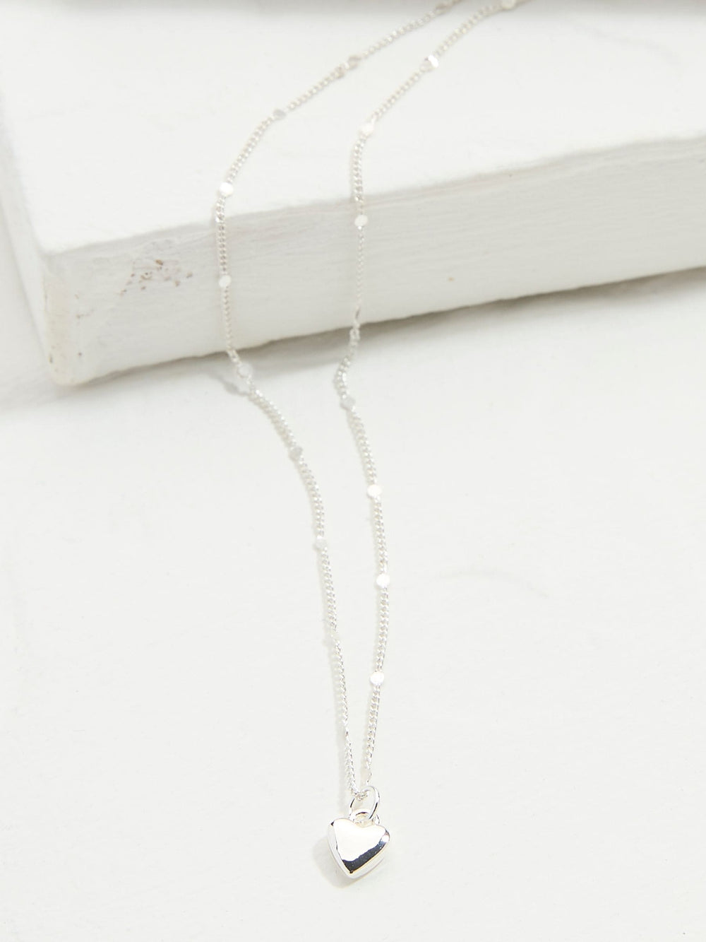 Silver Tone Heart Pendant Necklace