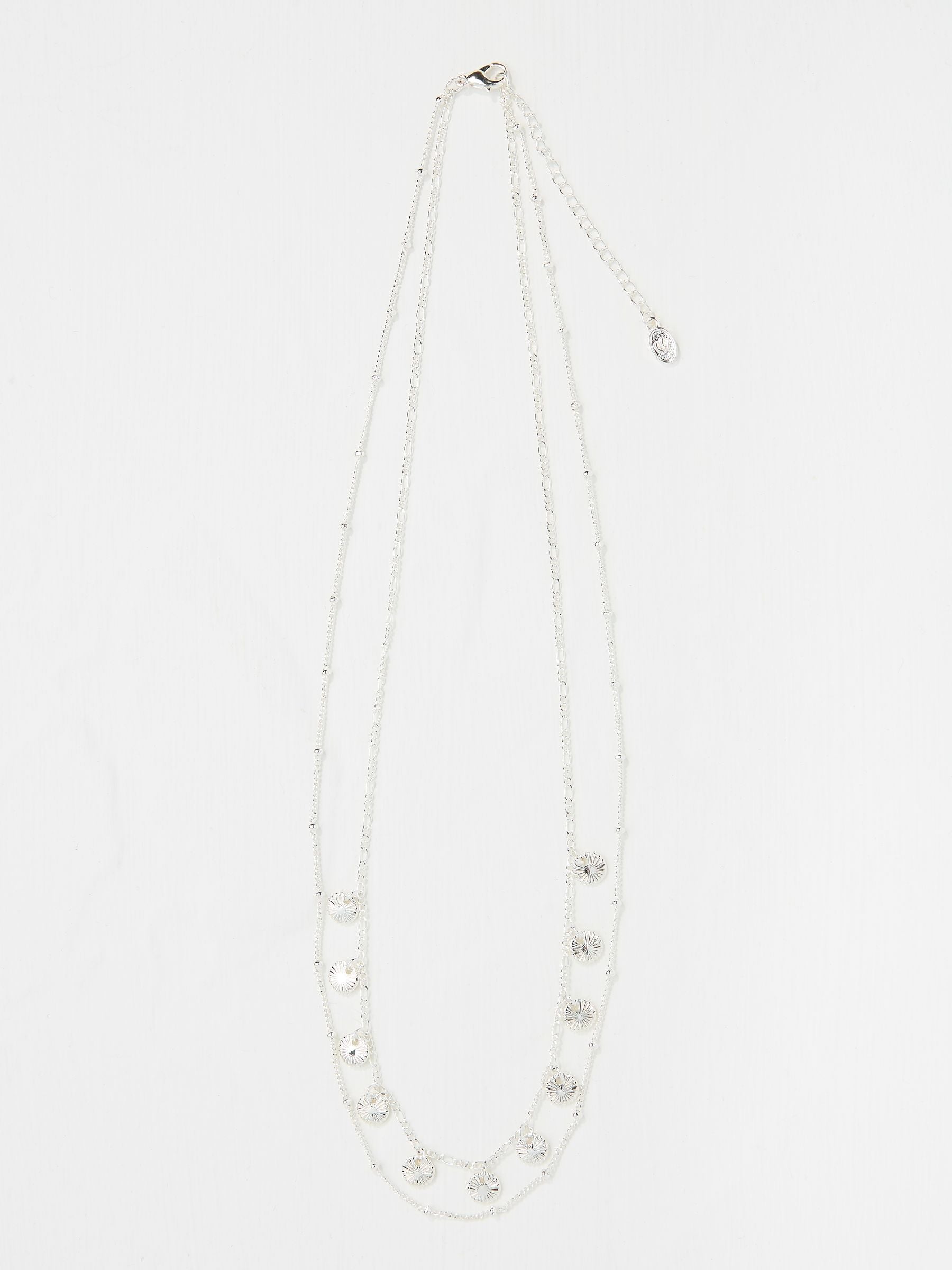 Silver Tone Double Layered Necklace