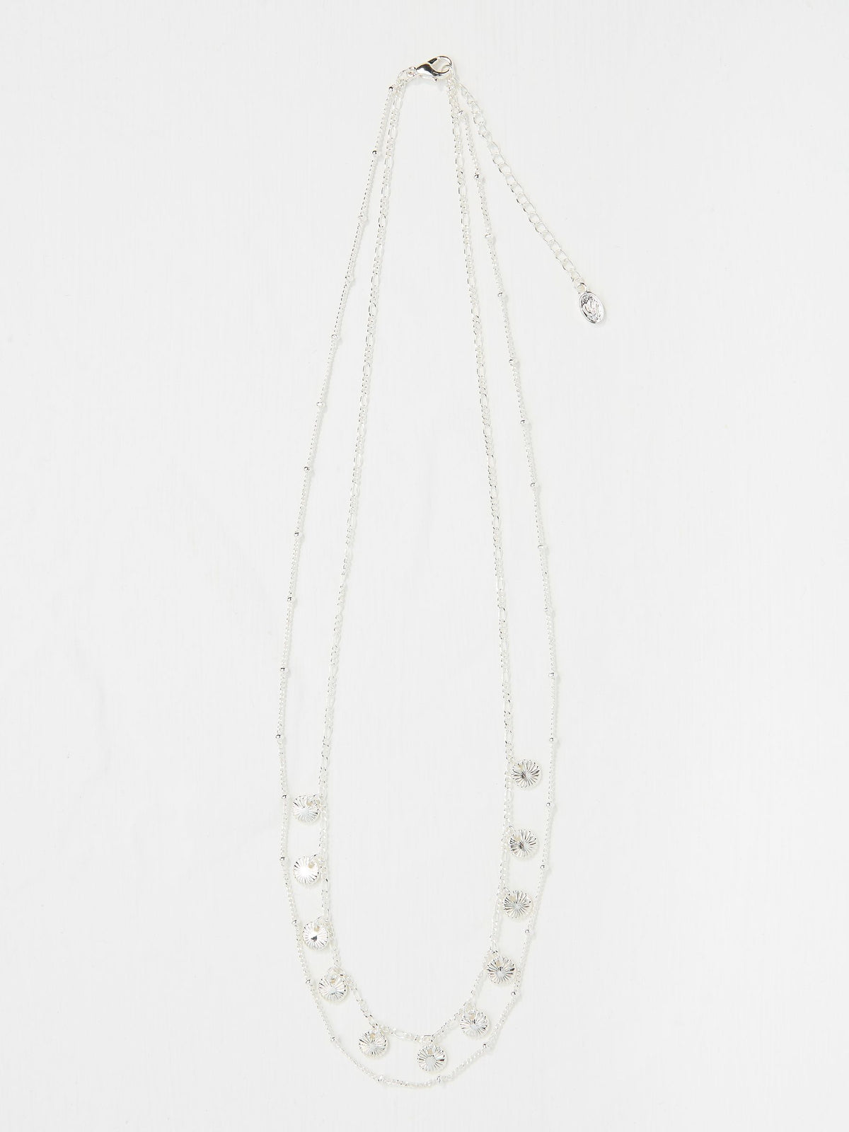 Silver Tone Double Layered Necklace