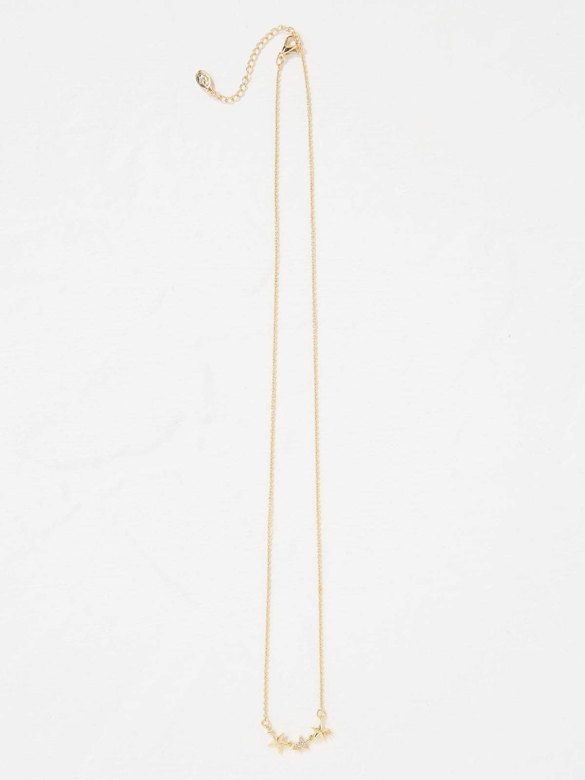Gold Tone Trio Star Pendant Necklace
